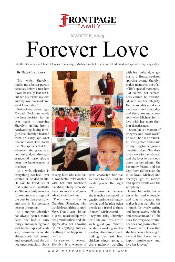 Sheralyn and Michael Beckman personalized anniversary newspaper