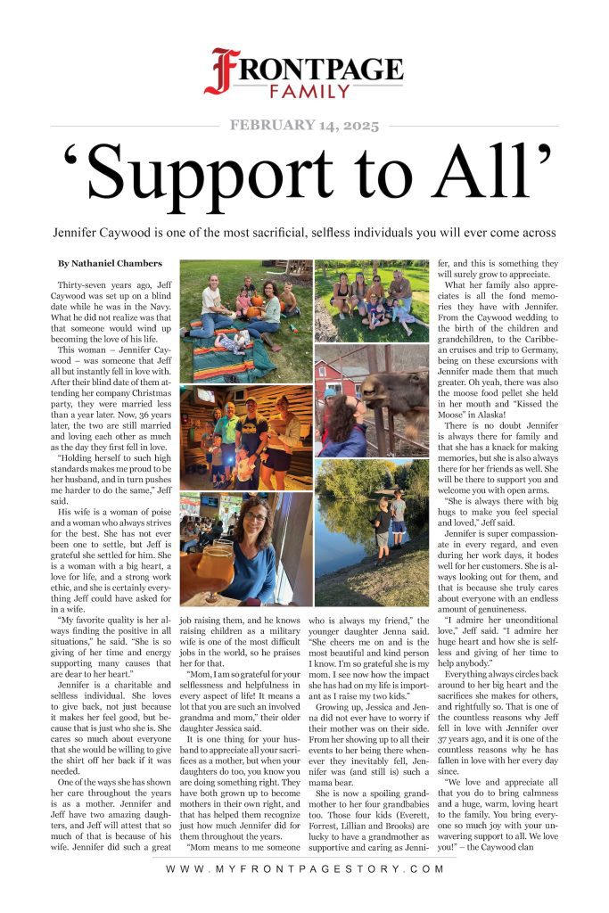 Jennifer Caywood customized valentines newspaper story